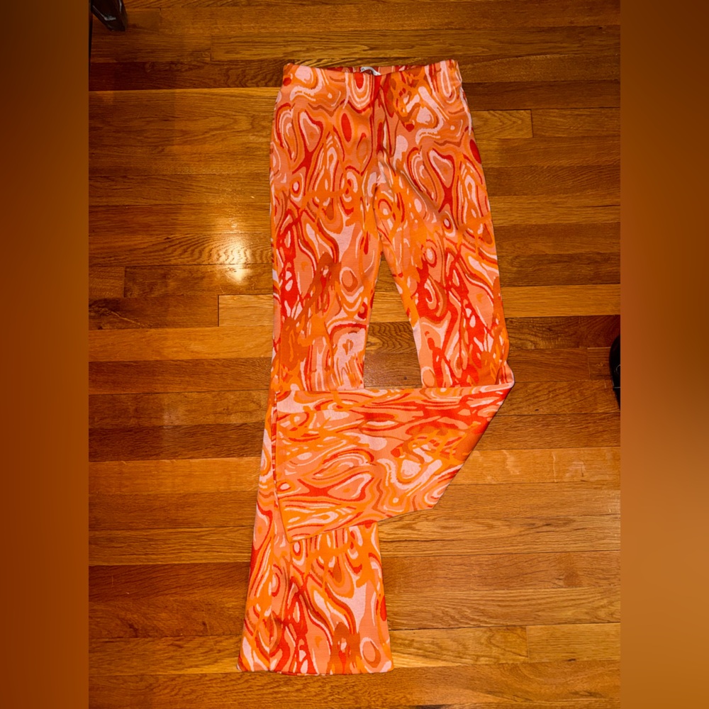 Zara Orange Swirl Pants